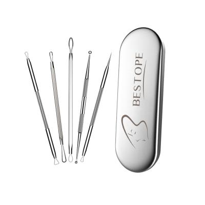 China Acne Treatment Bestope Blackhead Remover Tool Kit Stainless Steel Acne Spot Needle Set Blackhead Remover Kit 5pcs for sale