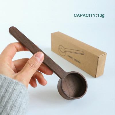 China Viable Wholesale 8gram Small Wooden Scoop Black Walnut Coffee Tea Measuring 10gram Wooden Coffee Scoop for sale