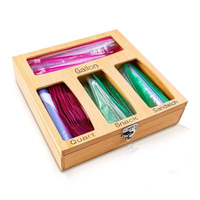 China Viable Bamboo Ziplock Organizer Bag Storage Plastic Ziplock Organizer Bag Organizer and Bag Storage Dispenser for Drawer for sale