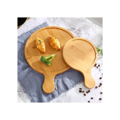 China Wooden Serving Trays Food Pizza Cutting Board Crust Pan Cheese Trays Boards Pizza Sustainable Bamboo Pizza Dish for sale