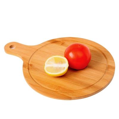 China Wholesale Custom Workable Round Rectangle Bamboo Skin Pizza Board Portion Cutter Pizza Wood Pizza Panel with Handle for Baking Bread for sale