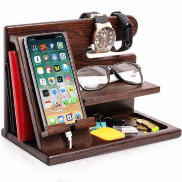 China Good Quality Viable Wholesale Customized Wooden Desk Organizer Phone Dock Office Organizer for sale