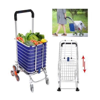 China Wholesale Folding Shopping Cart Aluminum Folding Trolley Shopping Cart With Bag for sale