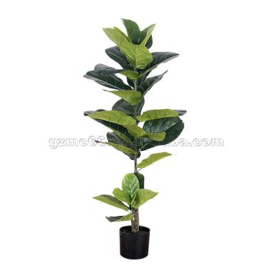 China Beautiful 110 cm Hot Selling Artificial Fiddle Leaf Fig Plants Plastic Ficus Banyan Plants For Decoration for sale