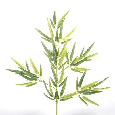 China High Simulation Plastic Bamboo Leaves Decorative Artificial Bamboo Branch For Bamboo Plant Decor for sale