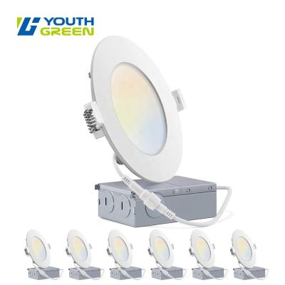 China ETL Intertek CRI>80 Inch Round 9W Aluminum Slim Fit 4 Pot Light Ultrathin Recessed Led Recessed Light for sale