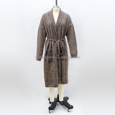 China Fashion Sweaters 2021 Autumn Winter Knitted Hooded Long Coat Jacket Ladies Viable Cardigan Women for sale