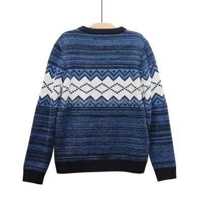 China Fashionable anti-wrinkle plus size jacquard pattern crew neck mohair sweater men pullover for sale