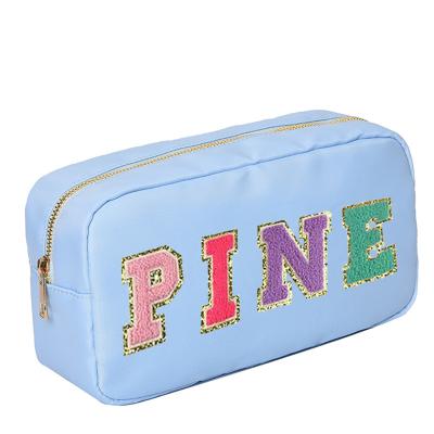 China Fashionable Custom Made Travel Makeup Bag Nylon Pink Private Label Nylon Cosmetic Bags And Case Cosmetic Bags For Ladies for sale