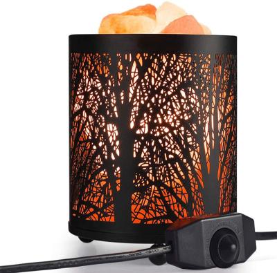 China PK 2022 New Design Table Lamp Decoration Rock Crystal Metal Basket Himalayan Salt Lamps for sale