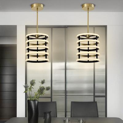 China Modern Indoor Decoration 16W 18W 20W Iron Kitchen Aluminum Morden PVC Hanging LED Chandelier Pendant Lamp for sale