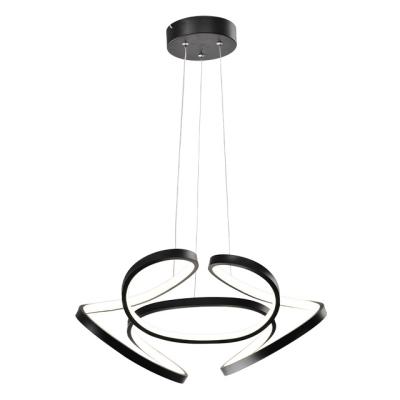 China China New Modern Design Dining Linear Art Luxury Black Modern Industrial Led Chandeliers Vintage Pendant Lights for sale