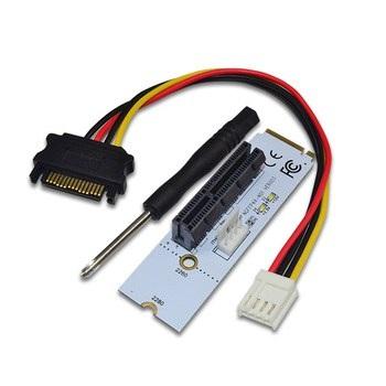 China NGFF M.2 to PCI-E 4X Riser Card M2 Key M to PCIe X4 Adapter with LED Voltage Indicator M2 Ngff Riser NGFF M.2 to PCI-E for sale