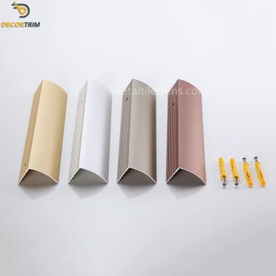 China Aluminum Bullnose Edge Trim , Tile Step Edging Strip Screw Install for sale