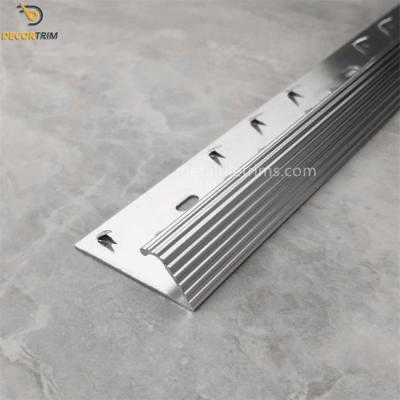 China Bright Silver Surface Treatment Carpet Transition Strip Aluminum Carpet Edge zu verkaufen