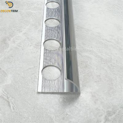 China Height 12.7mm×2500mm Tile Edge Profile Aluminium Round Shape Tile Trim zu verkaufen