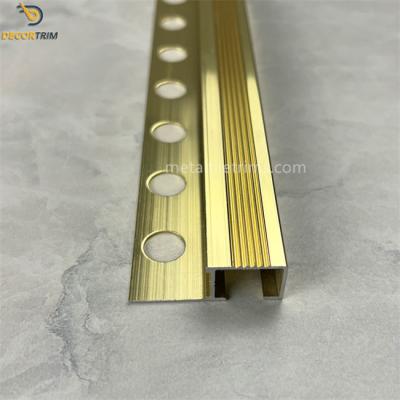 China Polished Chrome Corner Trim 10mm Edge Trim Stair Nosing Tile Trim Anti-Slip Strips for sale