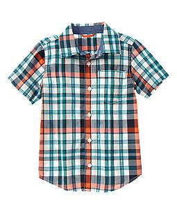 China boy woven short sleeve shirt, boy shirt, 100% cotton poplin ,4-10T for sale