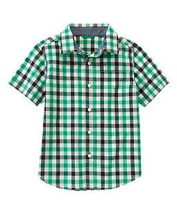 China boy woven short sleeve shirt, boy plaid shirt, 100% cotton poplin ,4-10T for sale