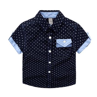 China boy woven short sleeve shirt, boy shirt, 100% cotton poplin ,4-10T for sale