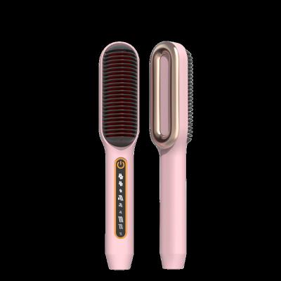 China Comfortable New Design Car Professional Hair Straightener 2 in 1 Straightening Brush for sale