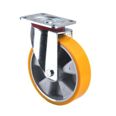 China PIVOT Soure Factory Products European Style 200X50 Swivel Core Heavy Duty Aluminum PU Caster Wheel for sale