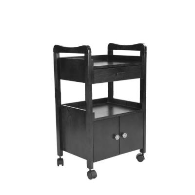 China Eco-friendly Wood Material Cheap Beauty Salon Furniture Wood Portable Hair Salon Trolley Cabinet Trolley Trolley for sale