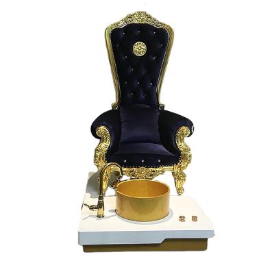 China Bomacy Beauty Salon Furniture Luxury Golden King High Back Pedicure Throne Chair For Sale for sale