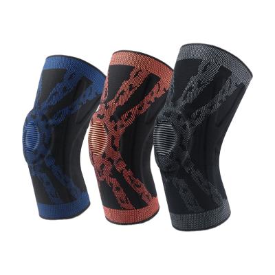 China Adult XLFN-3#Silicone Knee Pads OEM Spring Support Bar Knee Support Anti-Slip Wave Band Knee Protector for sale