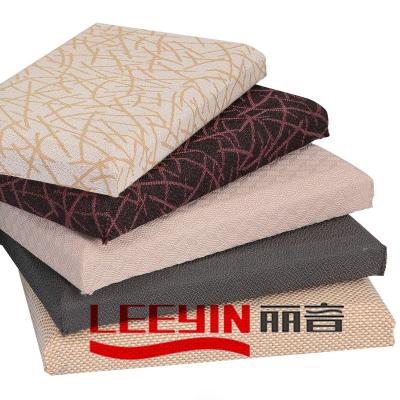 China Cinema industrial moisture proof leather acustic fabric panel wall fabric panels wall Leeyin noise barriers for sale