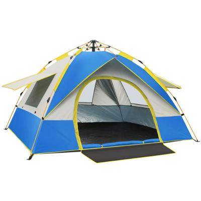 China Hot Sale Extended Type 3-4 Person Double Layer Automatic Hydraulic Waterproof Family Hiking Camping Tent for sale