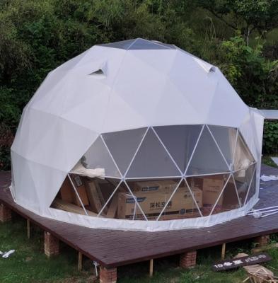 China 8m diameter igloo hotel house glamping tent economic geodesic steel structure luxury outdoor geo dome shelter for sale