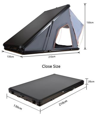 China Camouflage/Universal High Quality Car Roof Suv Triangle Game 3-4 Person Aluminum Alloy Top Tent for sale