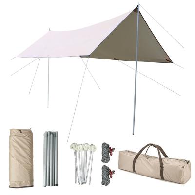 China Outdoor Sun Shelter Fabric Beach Leisure Camp Garden Party Adventure Family Tent Waterproof Tarp for sale