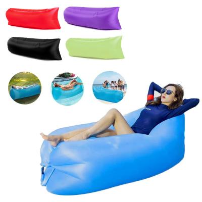 China Tear-Resistant Cushion Outdoor Beach Bed Camping Lazy Camping Folding Quick Air Inflatable Sofa for sale