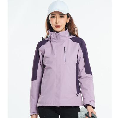 China Winter water resistant men and women three in one couple thickened fashion thermal outdoor storm waterproof hooded hiking jacket for sale