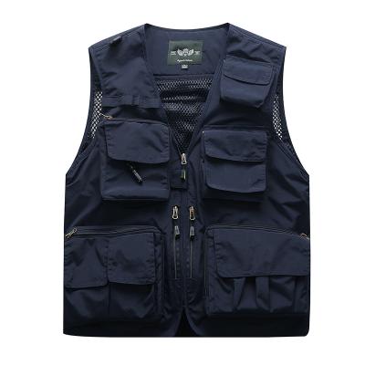 China Hot Selling Men's Anti-Wrinkle Travel Loose Work Outdoor Jacket Multi-pocket Quick-drying Multi-pocket Fishing Vest for sale