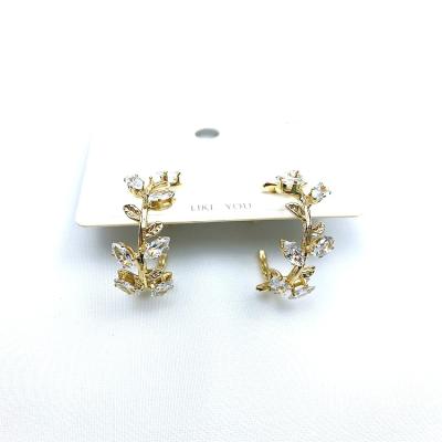 China Wholesale New Fashion Baroque Trendy Luxury Leaf Style Women Design Circle Stud Earrings for sale