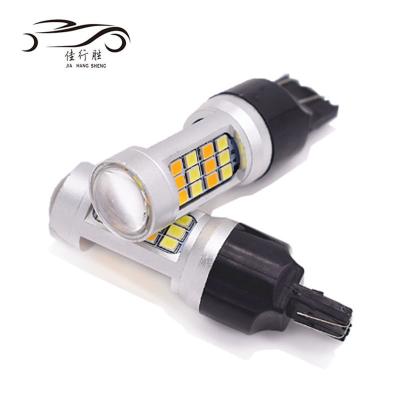 China Dual Color Led Bulb T20 Led T25 7743 42smd 3156 2835 Led Bulb For Car Led Tail Lights Turn Signal Brake Lamp Reverse Universal for sale