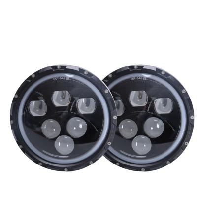 China High Power 60W 7inch Headlight For Jeep Wrangler Offroad Auto 12V 24V 7inch White Waterproof Headlight for sale