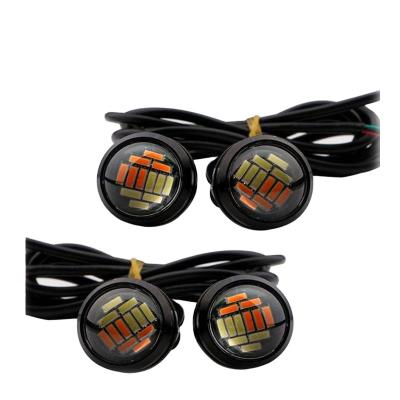 China Auto Car 23MM Dual Color 4014 Daytime Running Light Motorcycle Eagle Eyes Fog Lights Yellow White 12Smd 12 LED DRL Eagle Eye Light Fog Lamp for sale