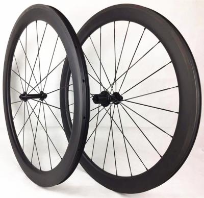 China Road Bikes 20/24H 50mm 25mm UD Carbon Rims With V Brake 700C Tubeless Road Bicycle Carbon Wheelset for sale