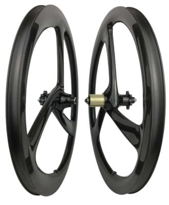 China 16inch folding bike folding bicycle rims malposed 3 spoke carbon wheelset middle carbon disc wheelset for sale