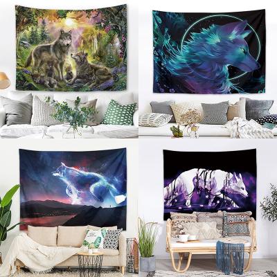 China Tapestry Wall Hanging Custom Design Tapestry Wolf Wall Hangings Printed Tapestry Psychedelic Decoration Tapestry for sale