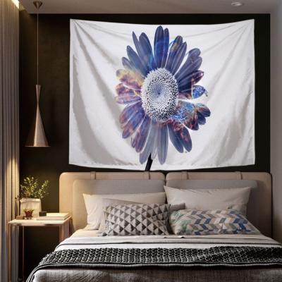 China Jacquard 2021 Spring Decor Tapestry Sunflower Tapestry 3D Lotus Weed Home Tapestry for sale