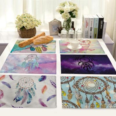 China Nordic Sustainable Simple Style Customize Dining Tables Rug 100% Canvas Printed Place Mat Polyester Place Mat for sale