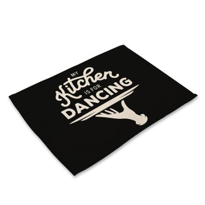 China The Other New Wholesale Cartoon Car Black Letter Printing Home Table Decoration Mat Placemat for sale