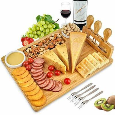 China Sustainable bamboo cheese board including stainless steel knife, perfect choice for wedding anniversaries birthday kitchen personalized gift for sale