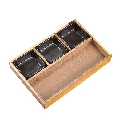 China Top Quality Durable Widely Used Solid Organic Bamboo Serving Tray With Deep Edge for sale