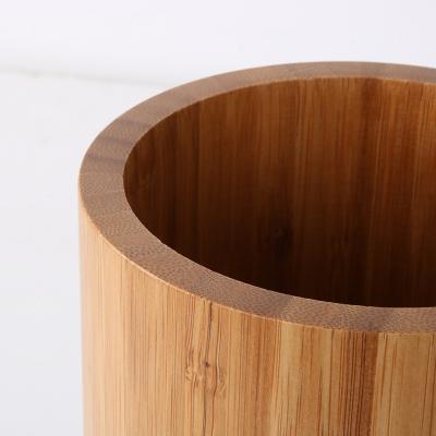 China Sustainable bamboo kitchen utensil holder for baking, silverware, flatware, sauce spoon, tongs, and more for sale